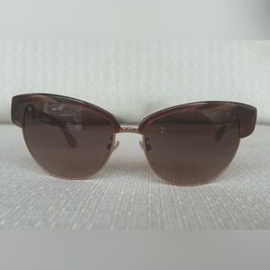 NWOT Escada Tortoise Brown Clubmaster Sunglasses with Gradient Lenses
